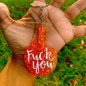 Middle finger Keychain (orange)